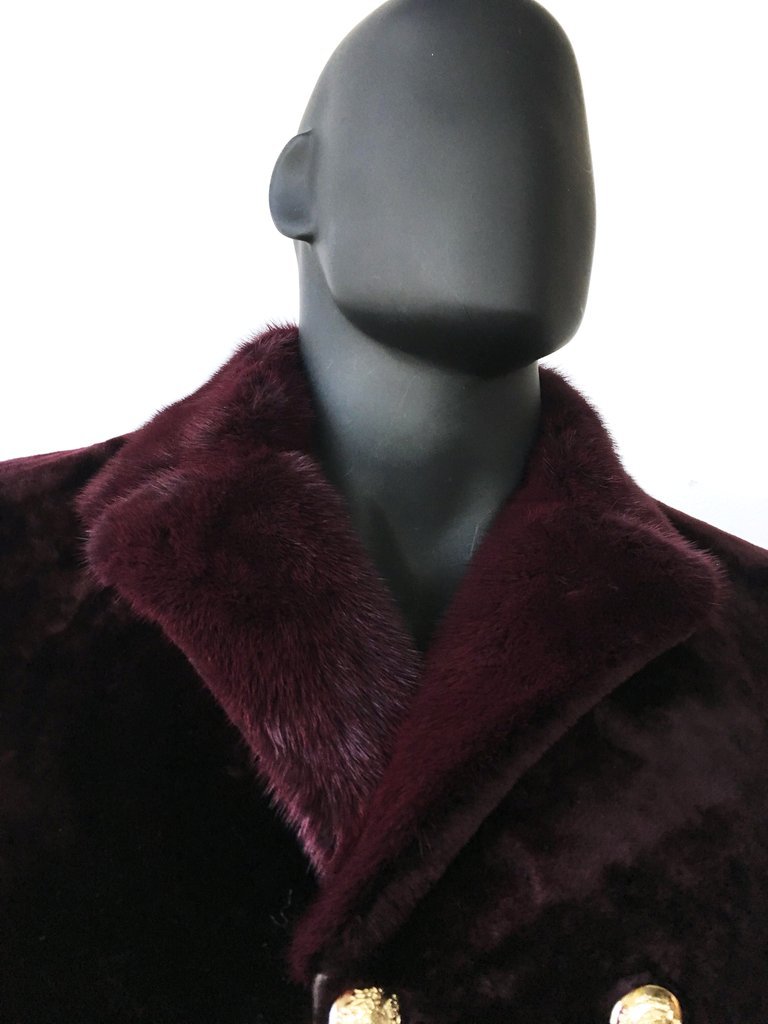 burgundy sherling coat