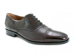 Mezlan "Tyson II" Burgundy Deerskin/High Shine Italian Calfskin Shoes 12859
