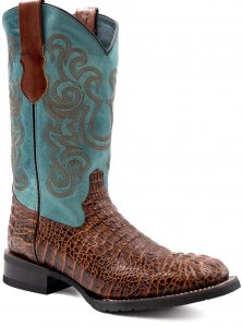 Ferrini Sport Rust Genuine Print Crocodile Square Toe Cowboy Boots 40493-23