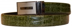 Serpi Olive Alligator Print Genuine Leather Belt F9/30
