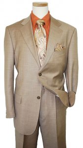 Giorgio Sanetti Solid Tan Super 150's 100% Wool Suit 28036