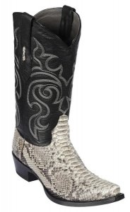 Los Altos Natural Genuine Python Snakeskin Snip Toe Cowboy Boots 945749