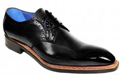 Fennix Italy "Tyler" Black Genuine Alligator / Calfskin Lace-Up Shoes.