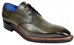 Emilio Franco "Ciro" Ash Grey Genuine Calfskin Oxford Shoes.