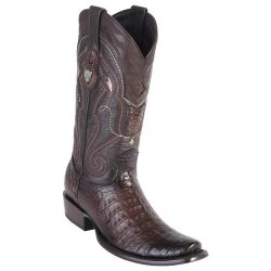 Wild West Burnished Brown Genuine Caiman Belly Dubai Toe Cowboy Boots 2798216