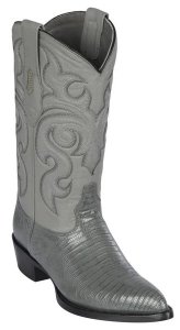 Los Altos Gray Genuine Teju Lizard J Toe Cowboy Boots 990709