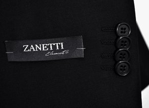 zanetti logo on a black suit