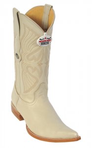 Los Altos Winterwhite Genuine All-Over Deer Skin 3X Toe Cowboy Boots 958304