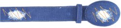 Los Altos Blue Jean "Denim" W/Patches All-Over Genuine Quality Cowboy Belt C114414