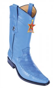 Los Altos Royal Blue Genuine Eel / Deer Skin Square Toe Cowboy Boots 770890