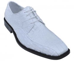 Los Altos White Genuine All-Over Smooth Crocodile Shoes ZV031728