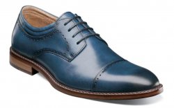 Stacy Adams "Flemming'' Indigo Genuine Leather Cap Toe Oxford Shoes 25304-401.