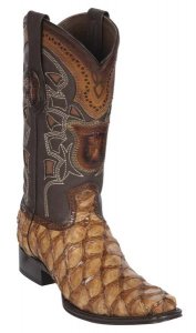 Los Altos Oryx Genuine Pirarucu Leather European Square Toe Cowboy Boots 761011