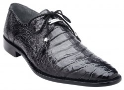 Belvedere "Rome" Antique Grey Genuine Crocodile Plain Toe Lace-Up Shoes 1633.