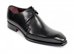 Emilio Franco "Franco" Black Genuine Italian Calf Leather Lace-Up Dress Shoes.