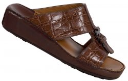 Mauri 1562 Camel Genuine All-Over Crocodile Flanks Platform Sandals