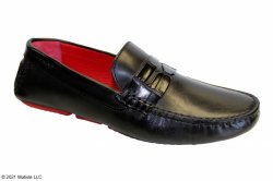 Fennix Italy "Caleb" Black Genuine Alligator / Calf-Skin Leather Driver Mocassin Loafer Shoes.