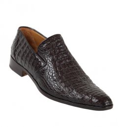 Mauri 2102 Dark Brown Genuine All-Over Hornback Crocodile Shoes
