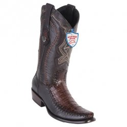 Wild West Faded Brown Genuine Caiman Belly Dubai Toe Cowboy Boots 279F8216