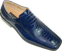 Stacy Adams "Fulbright" 24549 Royal Blue Alligator / Ostrich Print Shoes
