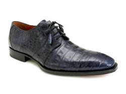Mezlan "Kingman" Navy Blue Genuine All-Over Hornback Crocodile Shoes