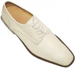 Belvedere "Olivo" Ivory All-Over Genuine Lizard Shoes