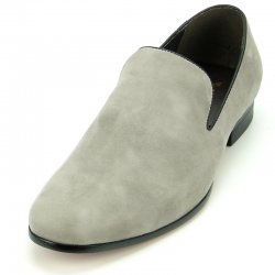 Fiesso Grey Genuine Suede Leather Loafer Shoes FI7216.