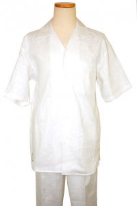 Successos 100% Linen Offwhite Pleated 2 Pc Outfit # SP3200
