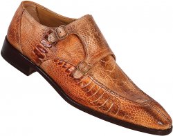 Mauri "2166" Chestnut Genuine All Over Ostrich Leg Shoes