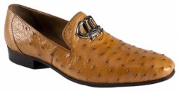 Mauri 4821/1 Tabac Genuine Ostrich Loafer Shoes.