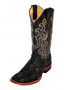 Ferrini 11693-04 Black Genuine Ostrich Patch Boots.