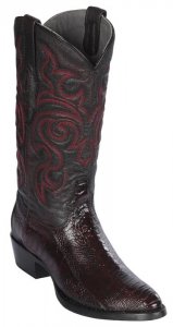 Los Altos Black Cherry Genuine Ostrich Leg Round Toe Cowboy Boots 650518