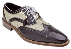 Belvedere "Danilo" Brown / Bone Genuine Ostrich / Italian Calf Shoes 1623