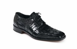 Mauri " Crossroads " 53130 Black Genuine Body Alligator / Baby Crocodile Wingtip Shoes.
