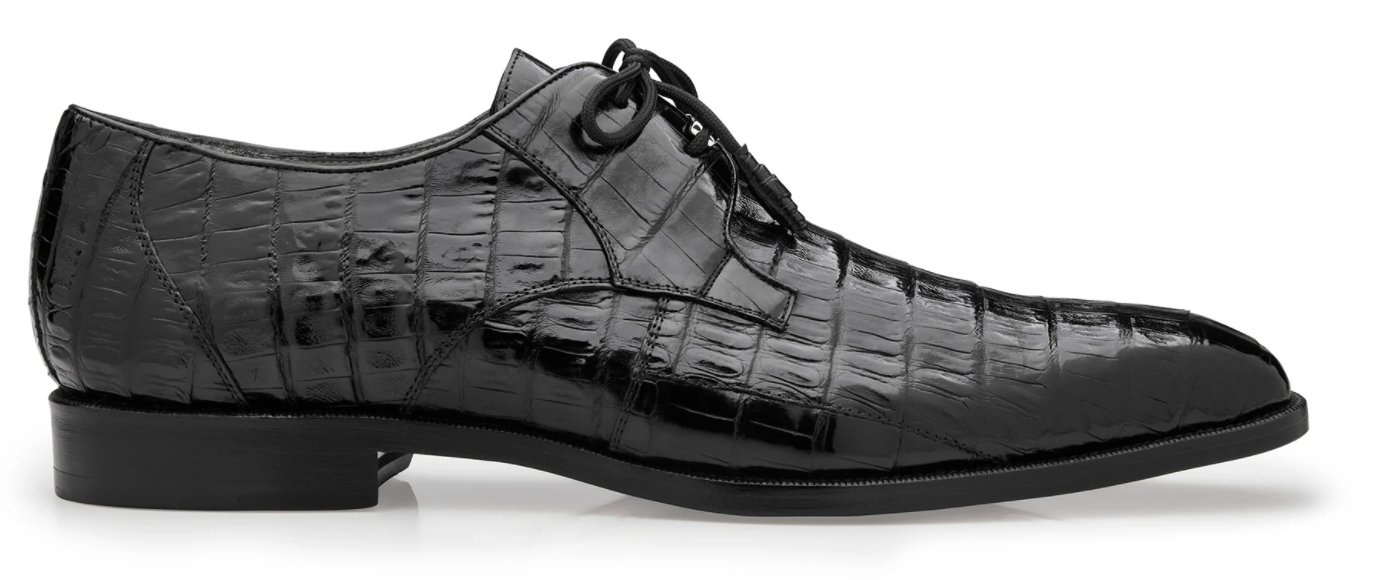 Side of Belvedere Black Crocodile Derby Oxford Shoes