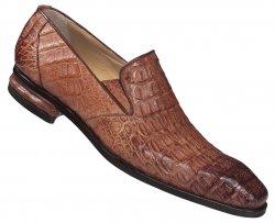 Mauri "Amber" 4673 Cognac Genuine Hornback Alligator Hand Painted Shoes