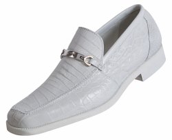Mauri 4692/2 White All Over Genuine Body Alligator With Bracelet Loafer Shoes.
