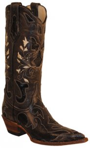 Ferrini Ladies 81261-35 Black Cowhide Lizard Print Boots