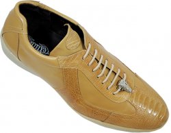 Exotix "Magic" Sand Genuine All Over Ostrich Leather Casual Sneakers