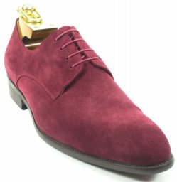 Carrucci Burgundy Genuine Suede Oxford Lce-Up Shoes KS505-14S.
