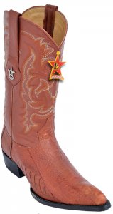 Los Altos Cognac All-Over Grasso Ostrich Leg J-Toe Cowboy Boots 98G0503