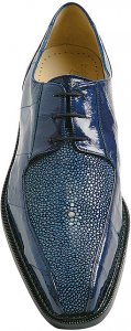 Belvedere "Ottone" Navy Blue Genuine Stingray/Eel Shoes