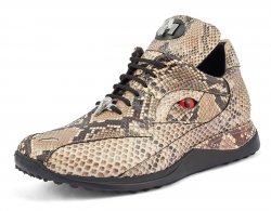 Mauri 8596 Natural Genuine Python Snake Skin Casual Sneakers With Eyes.