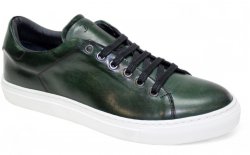 Duca Di Matiste "Monza" Green Genuine Italian Calf Leather Sneakers.