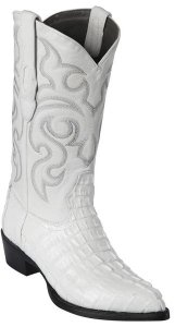 Los Altos White Genuine Caiman Tail Snip Toe Cowboy Boots 990128