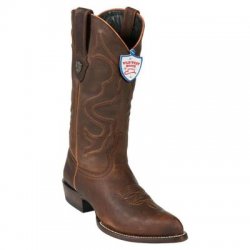 Wild West Walnut Genuine Leather J Toe Cowboy Boots 2999940