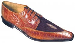 Belvedere "Vela" Brown/Cognac Genuine Stingray/Ostrich Shoes