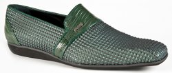 Mauri "2191/1" Forest Green Genuine Tejus / Fabric Dress Casual Loafers Shoes.