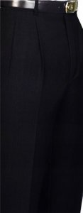 Giorgio Cosani Black Super 140'S 100% Wool Dress Slacks WS2