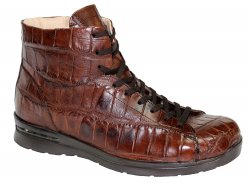 Fennix Italy "FRANCIS " Brown Genuine Alligator Casual Sneakers.